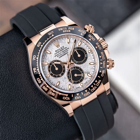 rolex oyster perpetual cosmograph daytona rose gold and leather strap|Rolex daytona value chart.